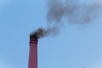 Thai Crematorium smoke from chimney