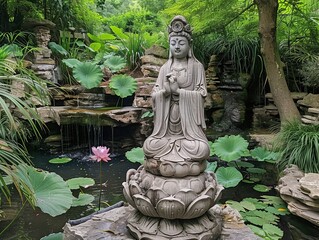 Guanyin Bodhisattva in Garden