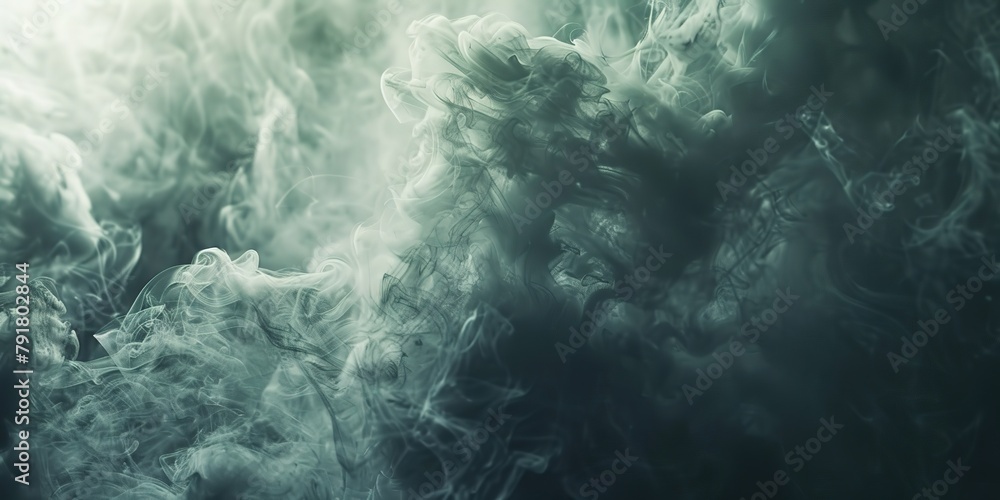 Poster ethereal swirls of smoke in various shades creating an abstract background.