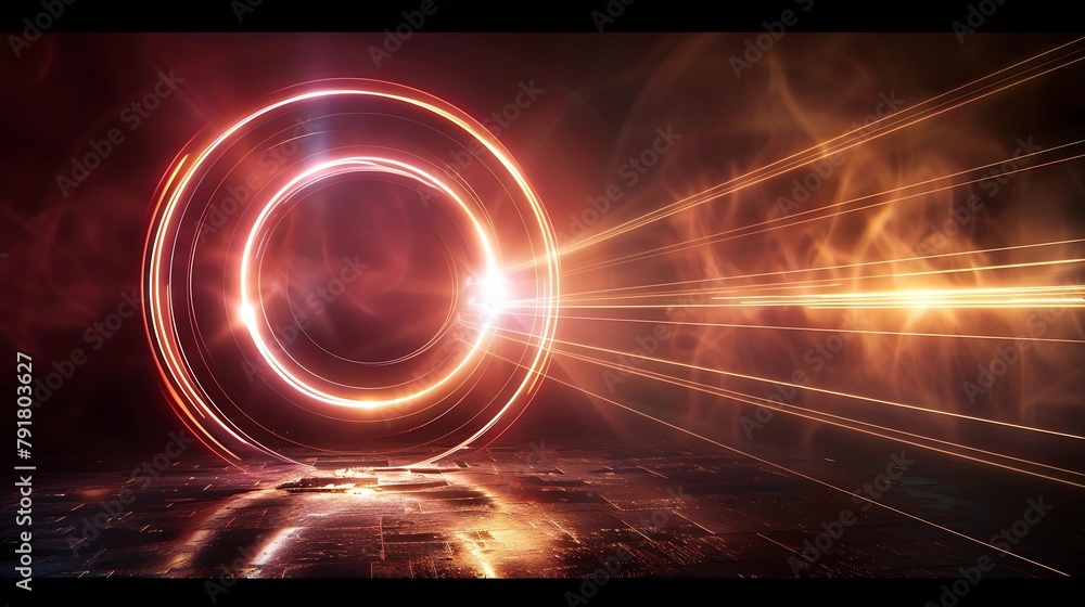 Aufkleber generative ai : ring light, radiating light, solid color background