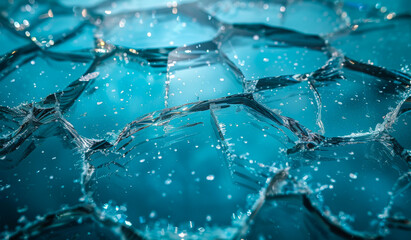 Abstract background. Ice with blue tint - obrazy, fototapety, plakaty