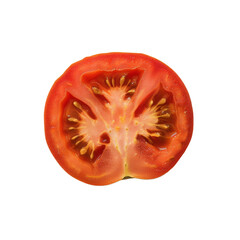Fresh Tomato Slice on Transparent Background