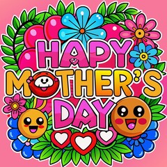 Obraz premium Mother's day greeting card, Symbols of love .
