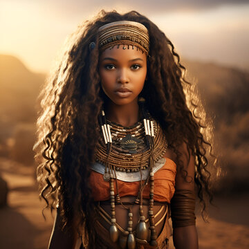 African girl in tradition dress
