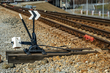 Railway tracks with switches and transfer stations,
