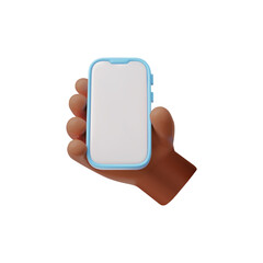 Hand with smartphone 3D vector icon illustration