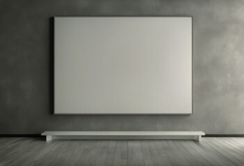 Gray wall template Mock canvas background empty canvas frame White poster