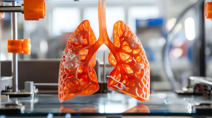 Lung anatomy model transplantation organ biological, Creating artificial lungs. Medical and technology concept