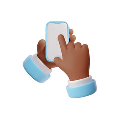 3D hand smartphone touch icon vector illustration