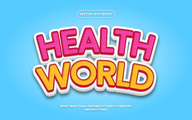 free vector health world text effect