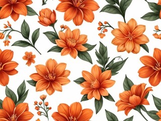seamless pattern with flowers
Red orange  - 791811640