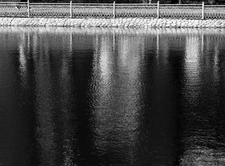 Park lake black & white reflections landscape backdrop