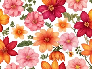 seamless pattern with flowers - 791812257