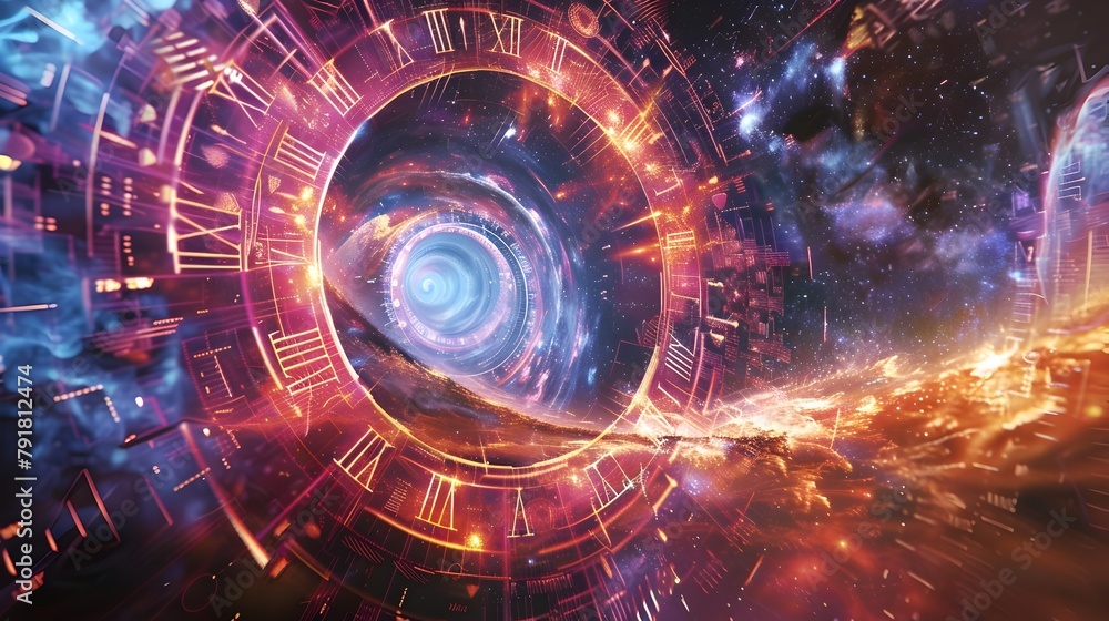 Poster transcendent vortex of time and space mystical dimensional portal to the cosmic unknown