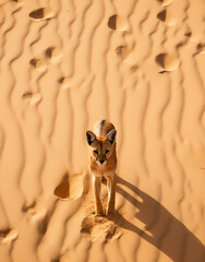 Caracal, , reallife animals, sand desert сreated with Generative Ai