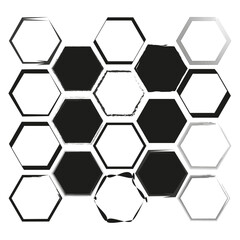 Hexagonal pattern variety. Geometric honeycomb array. Abstract hexagon set. Vector illustration. EPS 10.