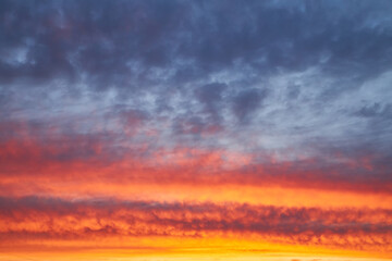Fototapeta na wymiar Cloudscape of cumulus sunset clouds