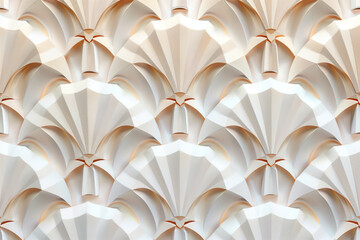 Sophisticated abstract 3d pattern. Japanese and Scandinavian style. Art deco. Background image. Created with Generative AI technology.