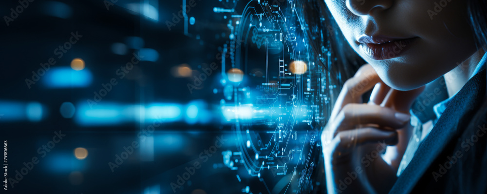 Poster biometric face recognition software business data security prevent unauthorized access cyber technol