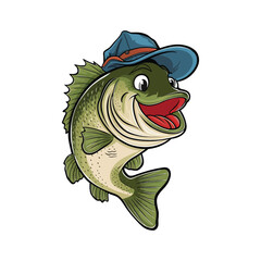 Obraz premium Bass Fish Vector Illustration