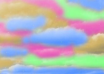 colorful rainbow clouds illustration abstract