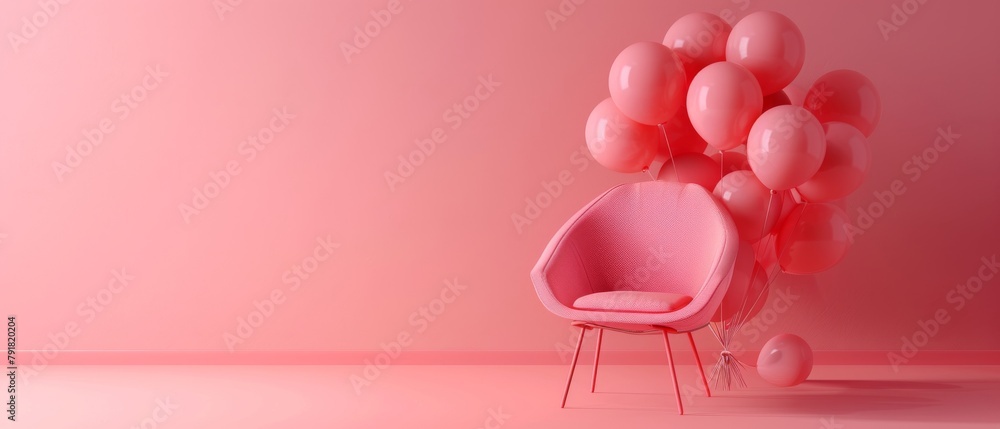 Poster this chair is designed with balloons. it is a creative design with a minimal concept. check it out i