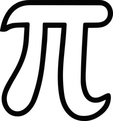 Pi math sign Outline Drawing Svg