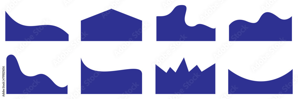 Poster set of template dividers shapes for website. curve lines, drops, wave collection of design element f