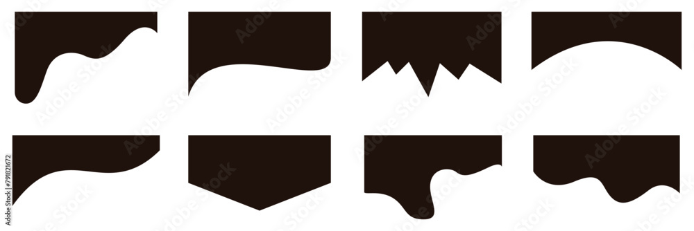Poster set of template dividers shapes for website. curve lines, drops, wave collection of design element f