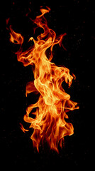Fototapeta premium Burning torch fire on a black background.