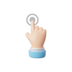 3D hand icon pressing virtual button vector illustration