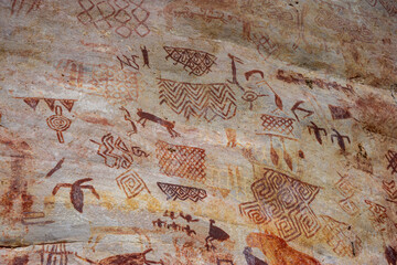 Rock paintings in San Jose del Guaviare, Colombia