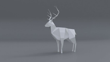 3d rendering of a reindeer isolated in a studio background