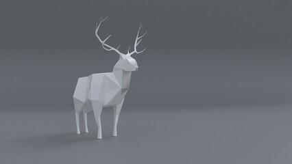 3d rendering of a reindeer isolated in a studio background