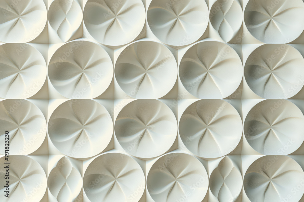 Poster Sophisticated abstract 3d pattern. Japanese and Scandinavian style. Background image. Created with Generative AI technology.