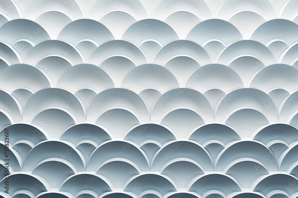 Poster Sophisticated abstract 3d pattern. Japanese and Scandinavian style. Background image. Created with Generative AI technology.