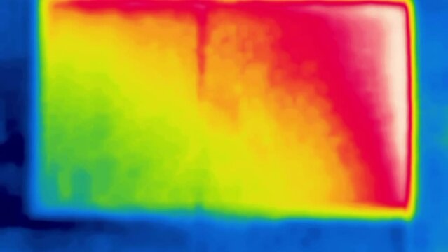 the red rectangle. Image from thermal imager device.