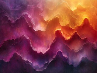 Luminous Serenity - Vibrant Vertical Wave Abstract Wallpaper Design - obrazy, fototapety, plakaty