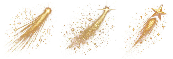 Gold comet glitter shiny sparkling, golden star - obrazy, fototapety, plakaty