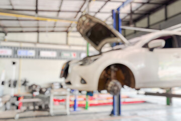 car service centre auto repair workshop blurred background - 791831423