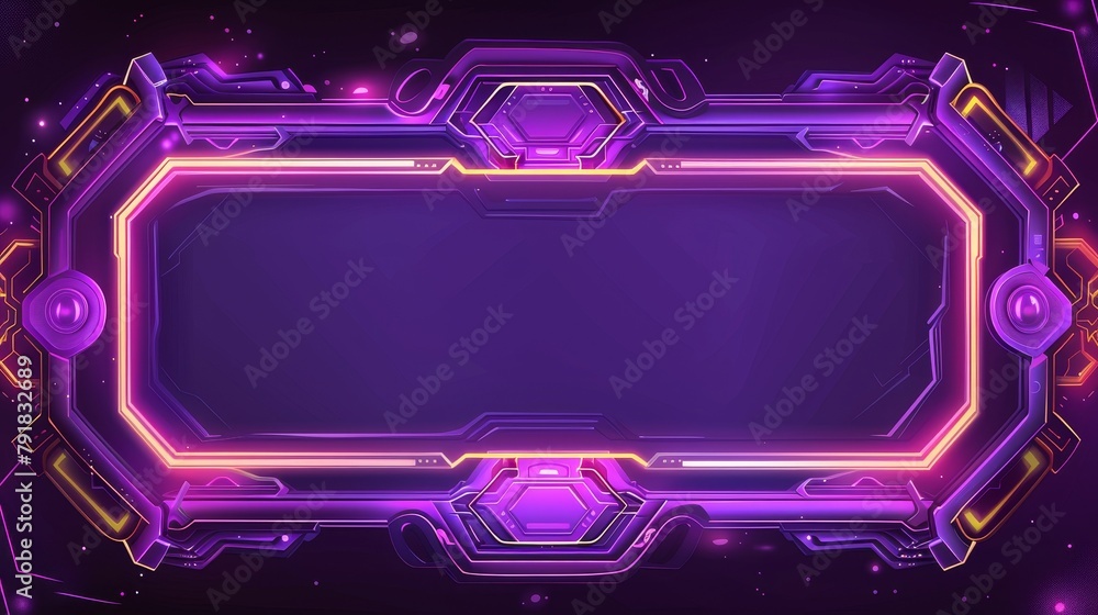 Poster a modern set of space stream overlays, mmo game menus, neon user interface frames, a set of gamer us