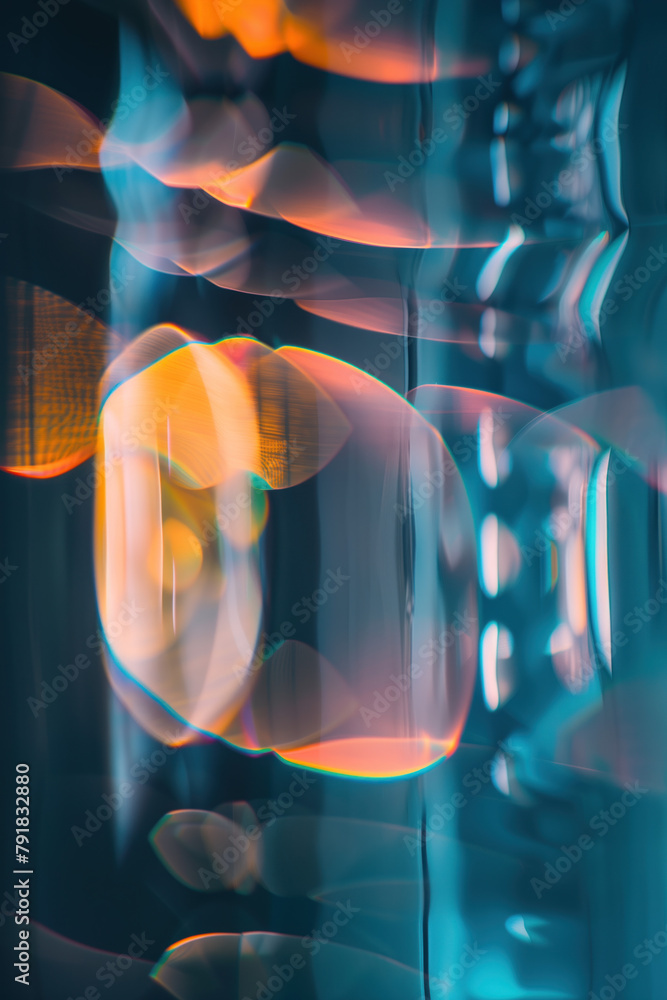 Poster Abstract background with reflections and caustics. Hi-tech. Futuristic background image. Created with Generative AI technology.