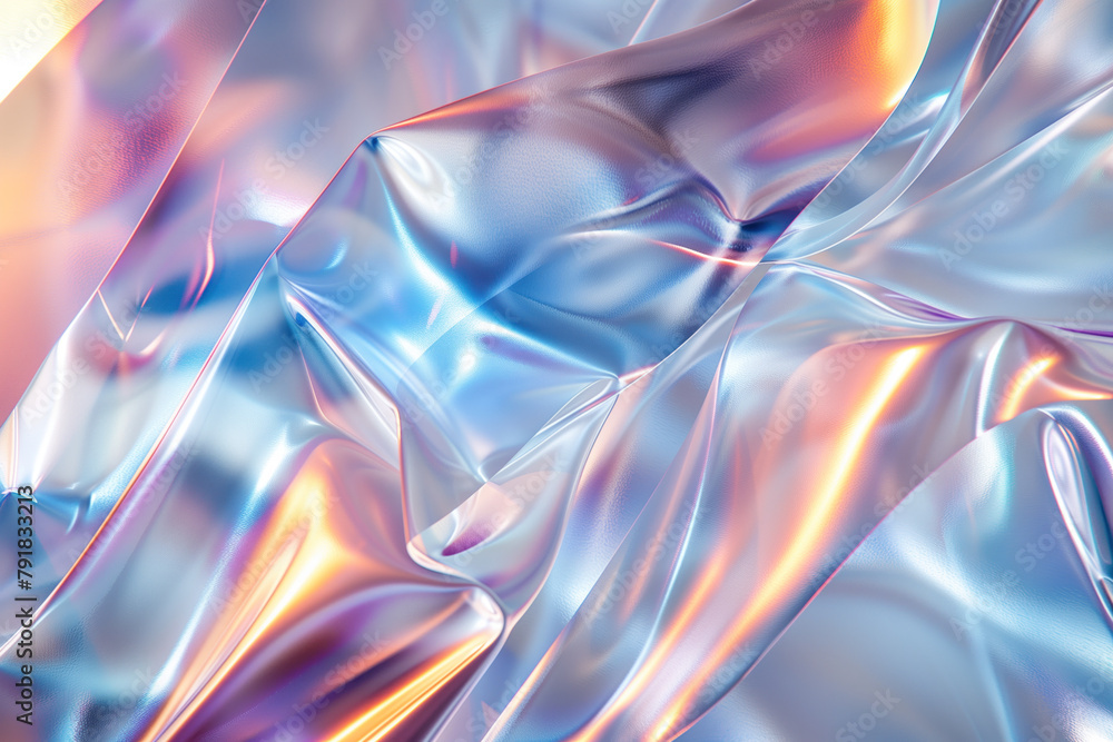 Poster Abstract background with reflections and caustics. Hi-tech. Futuristic background image. Created with Generative AI technology.