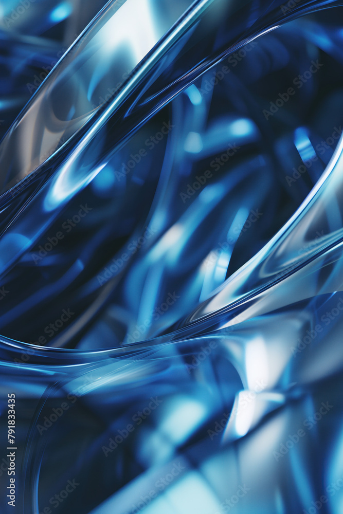 Poster Abstract background with reflections and caustics. Hi-tech. Futuristic background image. Created with Generative AI technology.