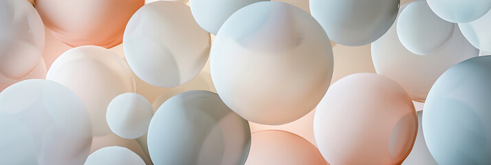 Subtle and soothing spheres pattern, minimalist design conveying tranquility. - obrazy, fototapety, plakaty