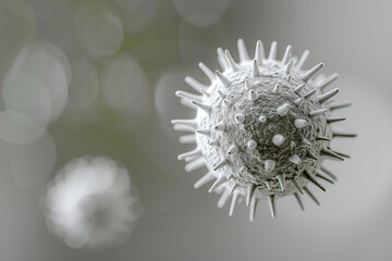 Gray spherical bacterium or virus