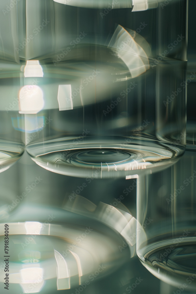 Poster Abstract background with reflections and caustics. Hi-tech. Futuristic background image. Created with Generative AI technology.