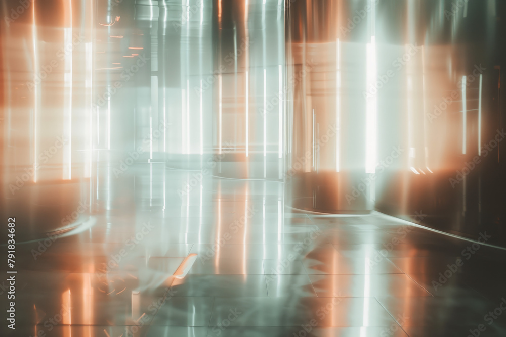 Poster Abstract background with reflections and caustics. Hi-tech. Futuristic background image. Created with Generative AI technology.