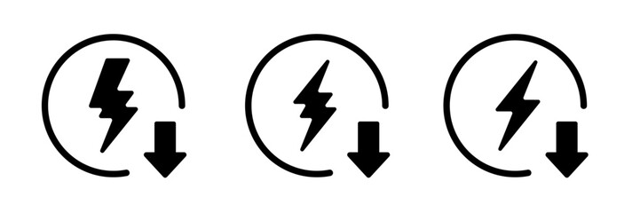 anti static Energy and Power Flash with Bolt Vector Icon Design - obrazy, fototapety, plakaty