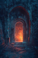 The ancient fortress concealed a hidden entrance, unveiling a magical pathway filled with shimmering allure